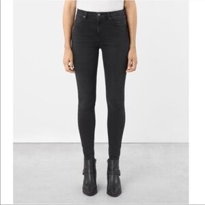ALL SAINTS Eve Lux black high waist jeans
